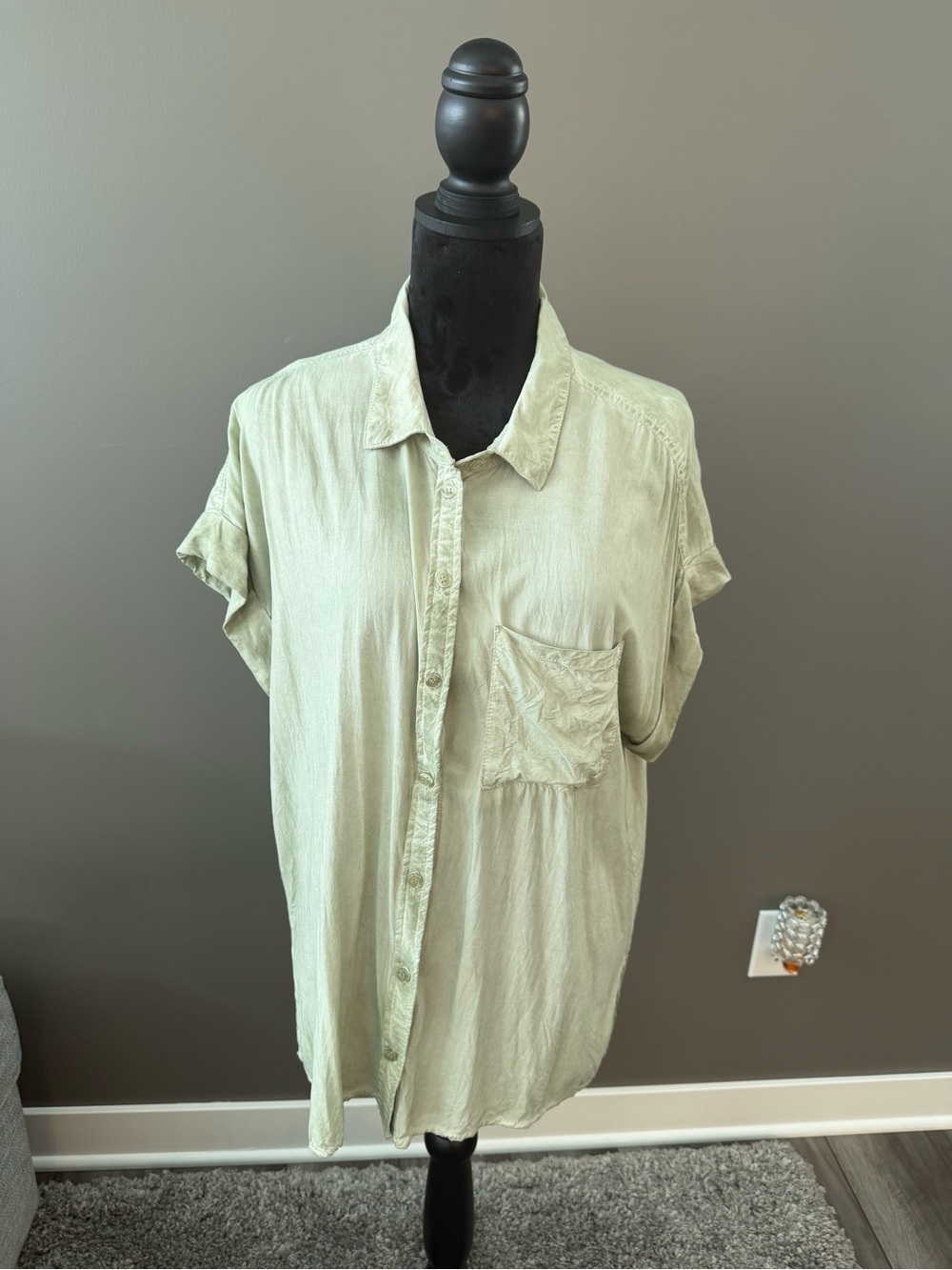 NEW Light Sage Short-Sleeve Button-Up Shirt

#144